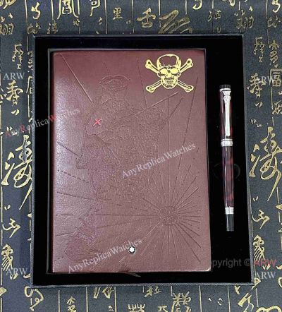 Best Quality MontBlanc Skull Notepad Holder & Roller ball Pen Set